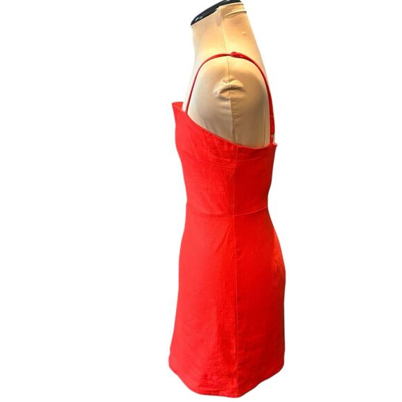 Lovers + Friends Wendy Mini Dress Size S Revolve Red Cocktail Linen Blend Sexy - Picture 4 of 9